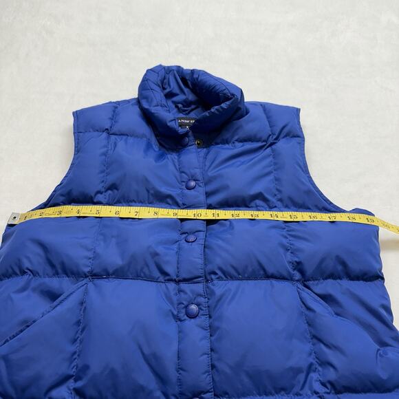 Lands End Quilted Snap Front Goose Down Puffer Vest Size S (2) Blue & Purple - Picture 13 of 14